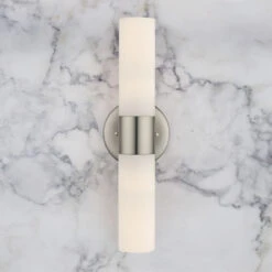 Satin Nickel Bathroom Light - Vertical Or Horizontal Mounting