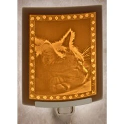 Kitten Dreams Curved Panel Lithophane Nightlight