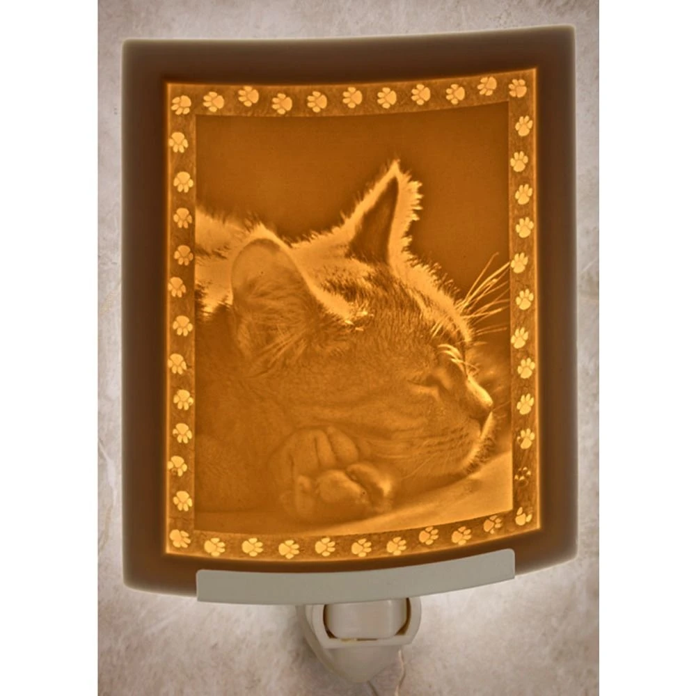 Kitten Dreams Curved Panel Lithophane Nightlight