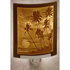 Tropical Sunset Curved Panel Lithophane Nightlight