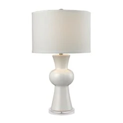 Dimond Lighting Gloss White Table Lamp With Drum Shade