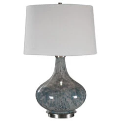 Uttermost Celinda Blue Grey Glass Lamp