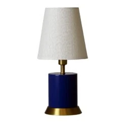 House Of Troy Geo Navy Blue With Weathered Brass Accents Accent Lamp