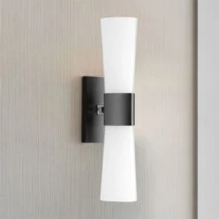 2-Light In Black Vertical Bathroom Light By Progress Lighting