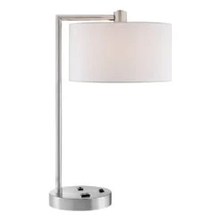Lite Source Lexiana Brushed Nickel Table Lamp With Drum Shade