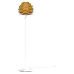 UMAGE White Floor Lamp With Saffron Metal Shade