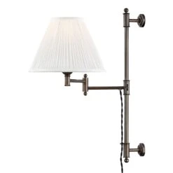 Classic No. 1 Distressed Bronze Adjustable Plug-In Sconce By Hudson Valley Lighting
