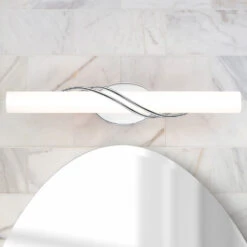 Serenade Polished Chrome LED Vertical Bathroom Light By Quoizel Lighting