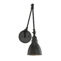 Dakota 17-Inch Adjustable Wall Sconce In Matte Black By Savoy House