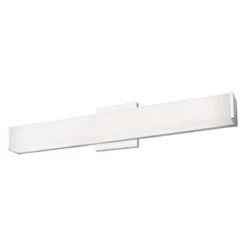 Modern Chrome LED Bathroom Light With White Shade 3000K 1615LM