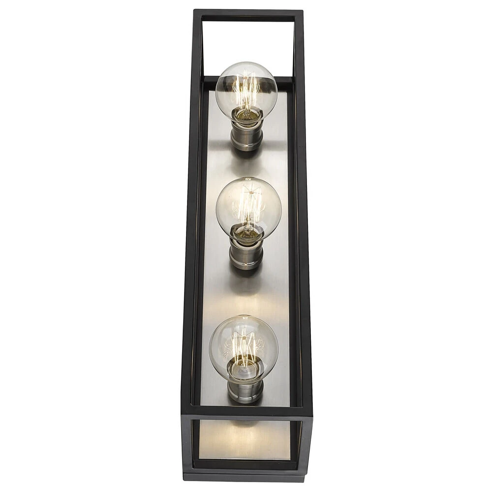 Z-Lite Kube Matte Black & Brushed Nickel Vertical Bathroom Light - Image 2