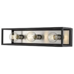 Z-Lite Kube Matte Black & Brushed Nickel Vertical Bathroom Light