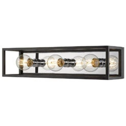 Z-Lite Kube Matte Black & Chrome Vertical Bathroom Light