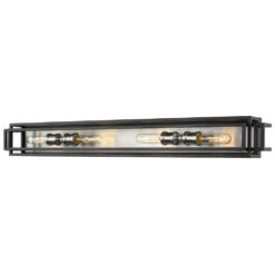 Z-Lite Titania Black & Brushed Nickel Vertical Bathroom Light