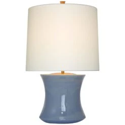 Aerin Marella Accent Lamp In Polar Blue Crackle By Visual Comfort Signature