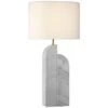 Kelly Wearstler Savoye Right Lamp In White Marble By Visual Comfort Signature