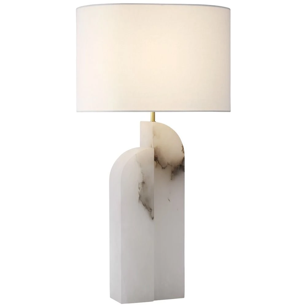 Kelly Wearstler Savoye Left-Arm LED Alabaster Lamp By Visual Comfort Signature