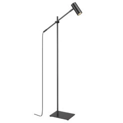 Z-Lite Calumet Matte Black Swing Arm Lamp With Cylindrical Shade