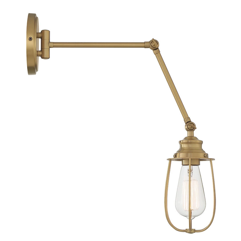 11-Inch High Adjustable Wall Sconce In Natural Brass By Meridian - Image 6