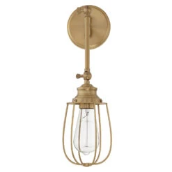 11-Inch High Adjustable Wall Sconce In Natural Brass By Meridian