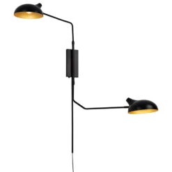 Z-Lite Bellamy Matte Black & Gold Swing Arm Lamp