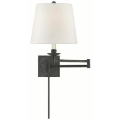 Visual Comfort Signature Collection Suzanne Kasler Griffith Aged Iron Swing Arm Lamp