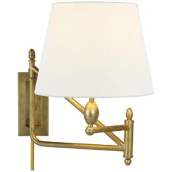 Visual Comfort Signature Collection Thomas O'brien Paulo Hand-Rubbed Antique Brass Swing Arm Lamp