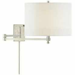 Visual Comfort Signature Collection Thomas O'brien Hudson Polished Nickel Swing Arm Lamp