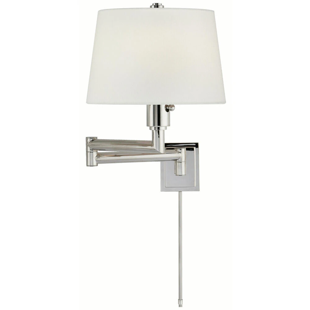 Visual Comfort Signature Collection Chapman & Myers Chunky Polished Nickel Swing Arm Lamp