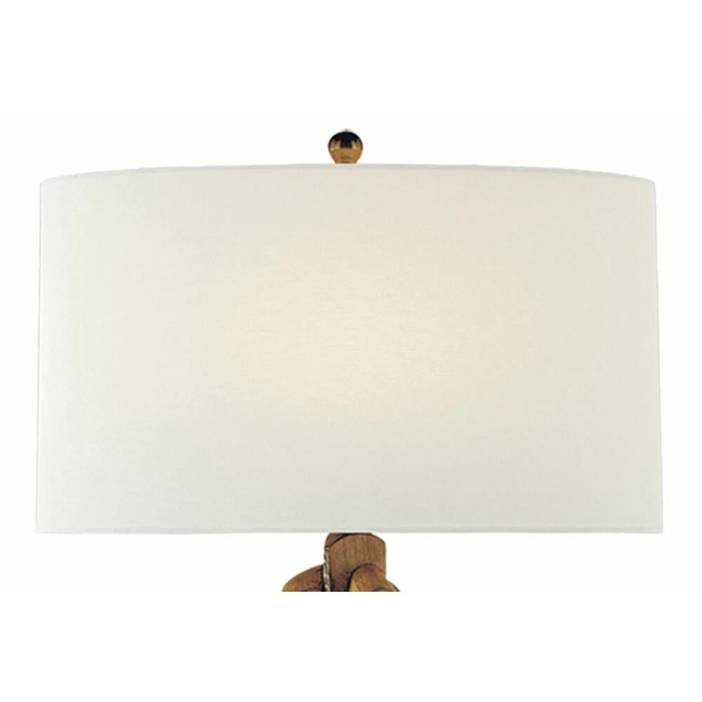 Visual Comfort Signature Collection Tripod French Waxed Wood Floor Lamp With Drum Shade - Image 2