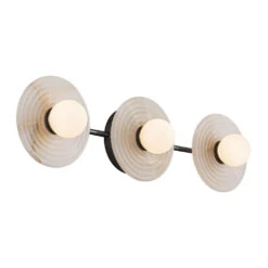 Dahlia LED 3-Light Alabaster Bath Light In Bronze By Alora Lighting