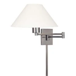 Boring Swing Arm Lamp In Matte Brushed Nickel By George Kovacs