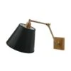 Wall Lamp With Black Shade In Weathered Brass Finish