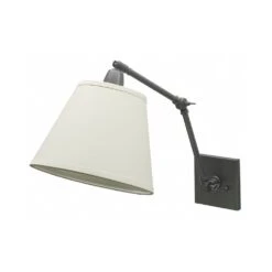 Wall Lamp With White Shade In Oil Rubbed Bronze Finish